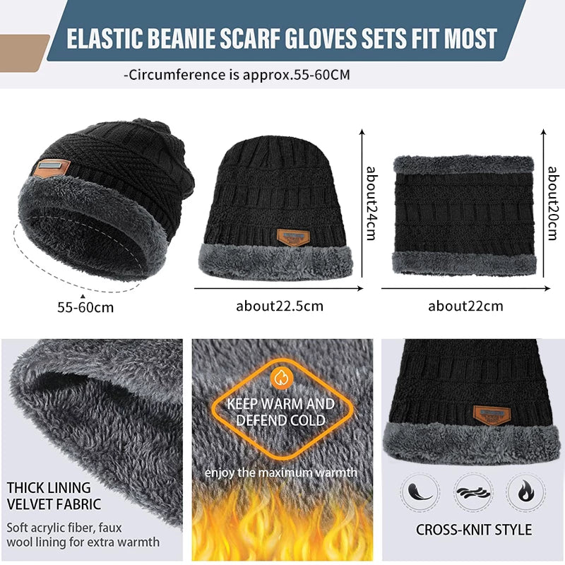 Boldfitz - Unisex Winter Beanie Cap with neck warmer